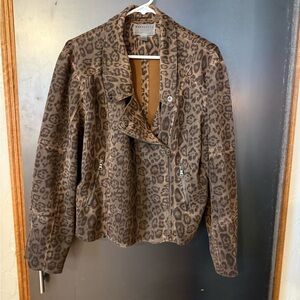 Leopard Print Soft Suede Jacket